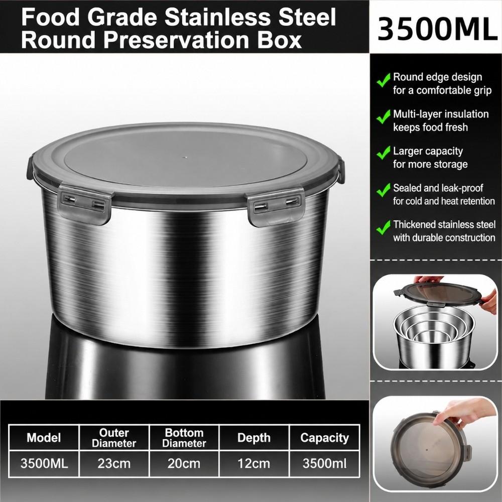 with Lid Food Storage Container Round Crisper Container Fresh Keeping Box for Kitchen Refrigerator
