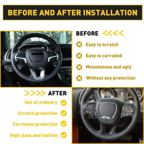 Steering Wheel Trim Cover For Dodge Challenger Charger 2015+ Durango Accessories