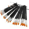 Assortment of Durable Brushes with Flat Synthetic Bristles and a Short Varnished Handle. Ideal for Painting Glass and