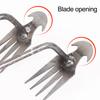 Lazy Weeding Uprooting Weeding Tool Dual Purpose Hand Remover Weed Hoe 4 Teeth Manganese Steel Forged Hand Weeder