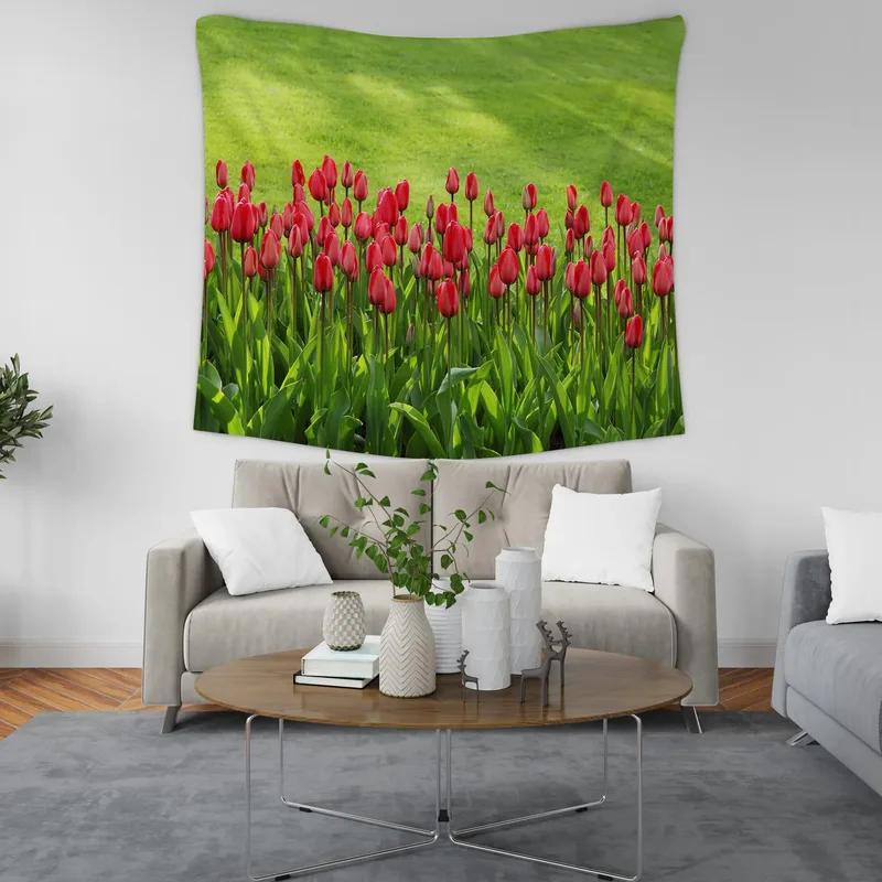 Fresh Landscape Tulip Pattern Tapestry Home Wall Decoration Tapestry Bedroom Living Room Tapestry