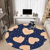 1pc Heart Cookies Pattern Chair Carpet for Office Non-Slip, Rug for Office, Room, Good Gift for Family or Friends,  yy251226145