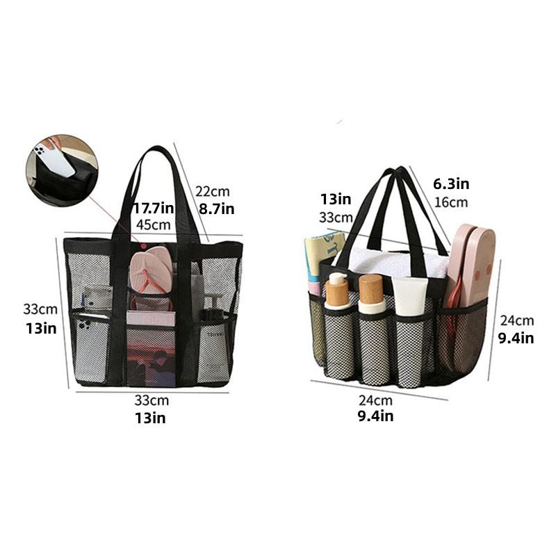 Portable Beach Bag Bathing Bag Foldable Mesh Beach Bag Fitness Swimming Bag Storage Bag Large Capacity Portable Bag