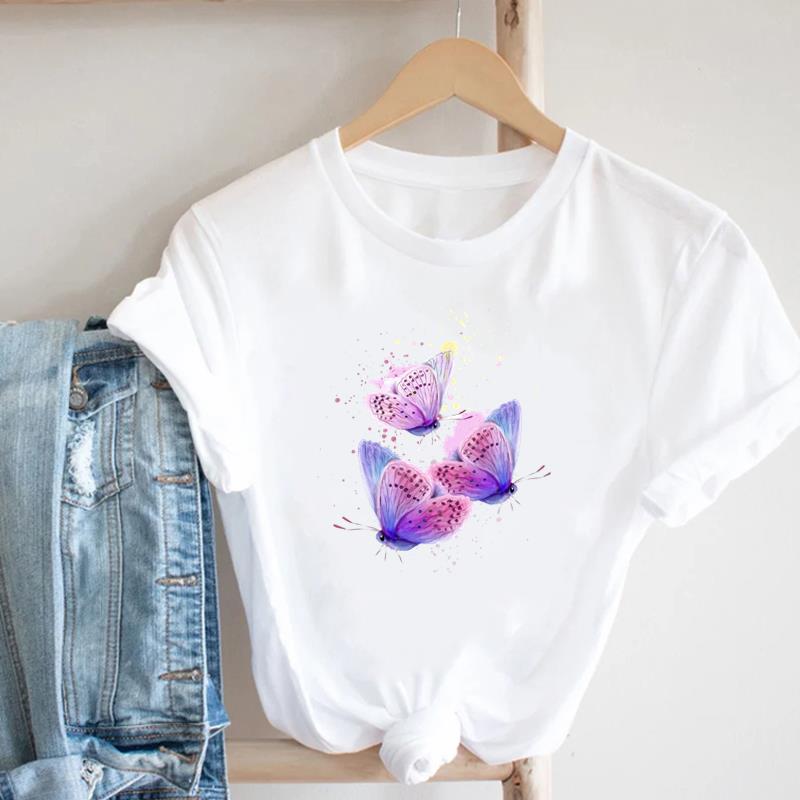 (Азиатский размер) Футболка женская с принтом женская одежда милый тренд милый тренд повседневная модная футболка с коротким рукавом женская футболка с графическим рисунком