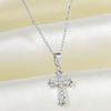 Cross Necklace Women's Summer Full Diamond Simple Versatile Premium Sense Clavicle Chain Light Luxury Micro-inlaid Zircon Necklace Titanium Steel