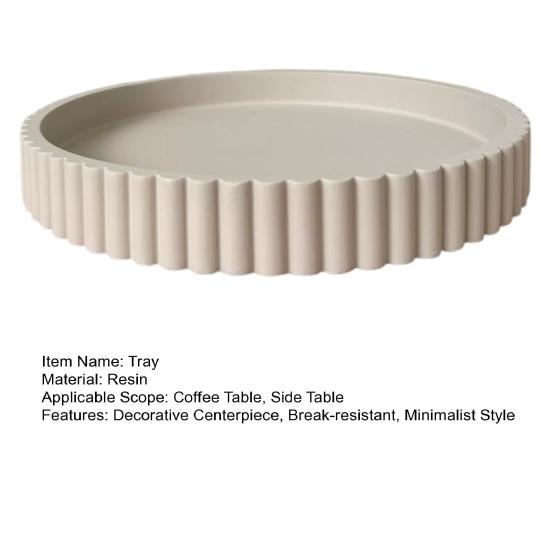 Круглый декоративный поднос из смолы диаметром 11 дюймов, однотонный поднос, минималистский декор для столешницы, центральный элемент журнального столика