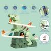 Electric Dinosaur Track Slide Toy with Light Music Cartoon Dino Automatic Stair