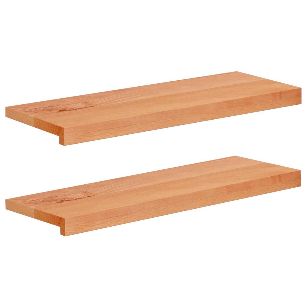 Stair Treads 2 pcs 70 x 25 x 2 cm Lacquered Solid Beech Wood