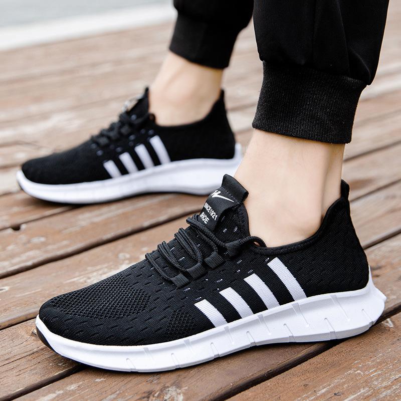 Обувь Мужские кроссовки Flying Weaving Breathable Sneakers Мужская мода Кроссовки для бега на открытом воздухе Низкие сетчатые мужские туфли