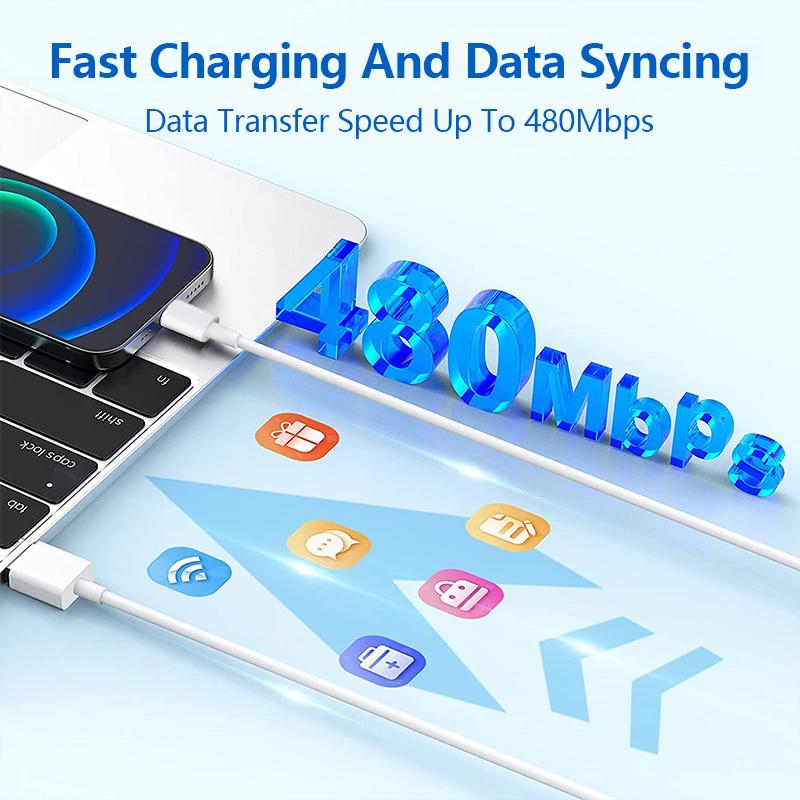 Зарядный кабель USB C Lightning Шнур Быстрая зарядка Провод Сертифицирован MFI для 14 Pro Max 13 12 11 XS Max 8 7 SE