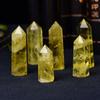 Beautiful Natural Crystal Unique Yellow Gem Desktop Ornament Yellow Quartz Wand Office