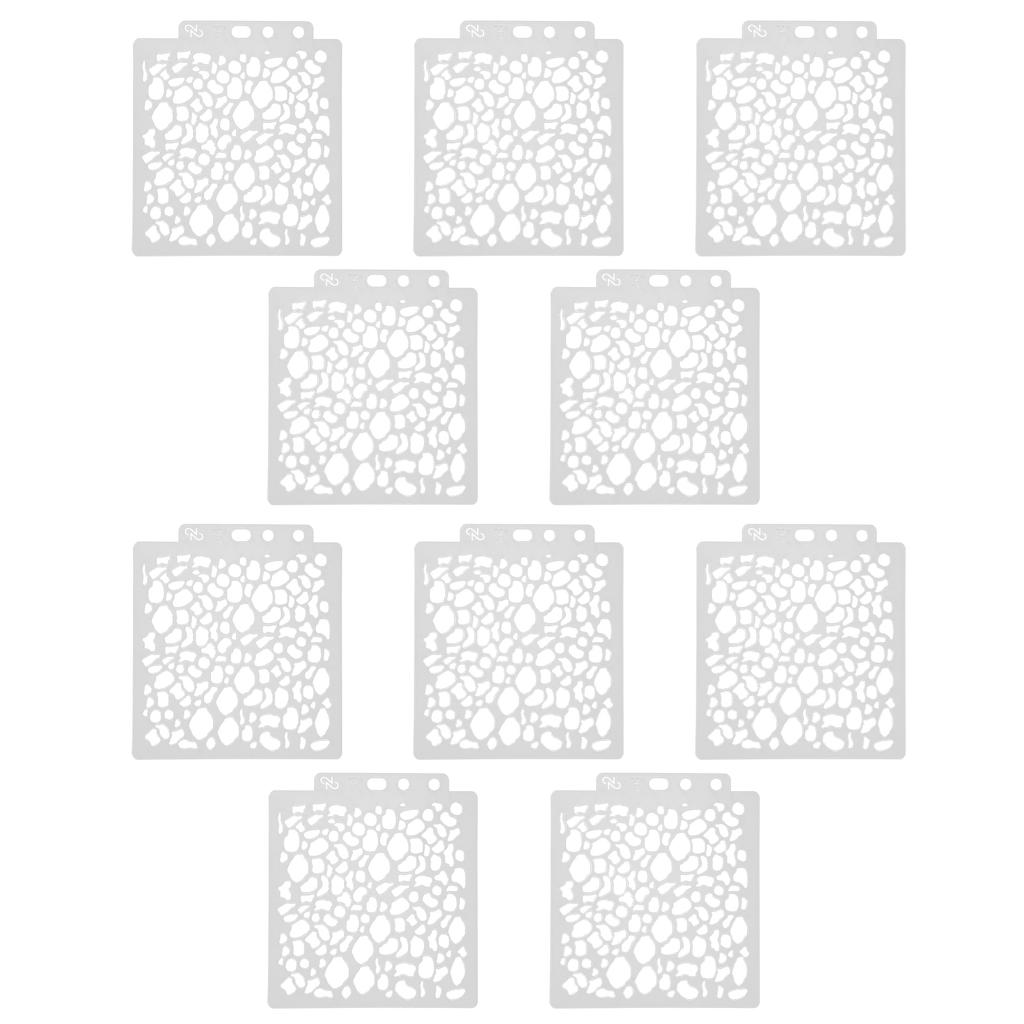 10Pcs Layering Stencils 14x12.8cm Reusable Hollow PET Painting Embossing Templates S137