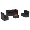 VidaXL Garden Lounge Set 8 Pcs with Cushions Black Braided Resin 3223563
