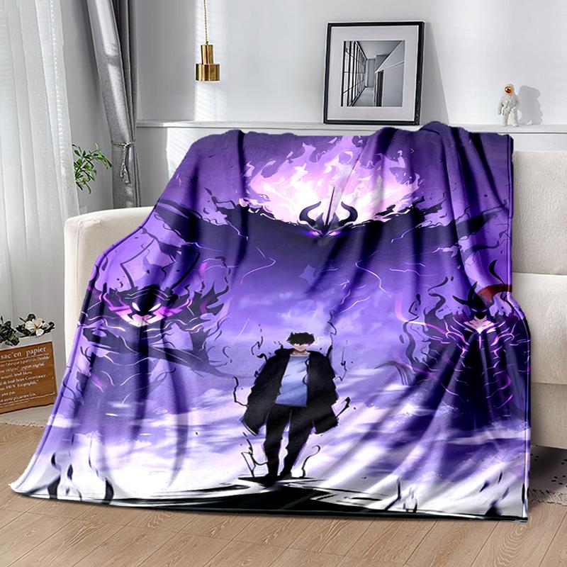 1pc Blanket Solo Leveling Sung Jin-woo1 Print Design, Lightweight Blanket for Sofa, Bed- Soft &Warm, Gift for All Seasons like Christmas, Halloween