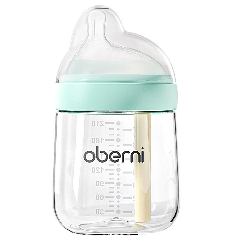 Oubani 210 мл Эксцентричная пустышка для новорожденных Стеклянная бутылочка Против метеоризма Против плевков Против удушья Детская бутылочка
