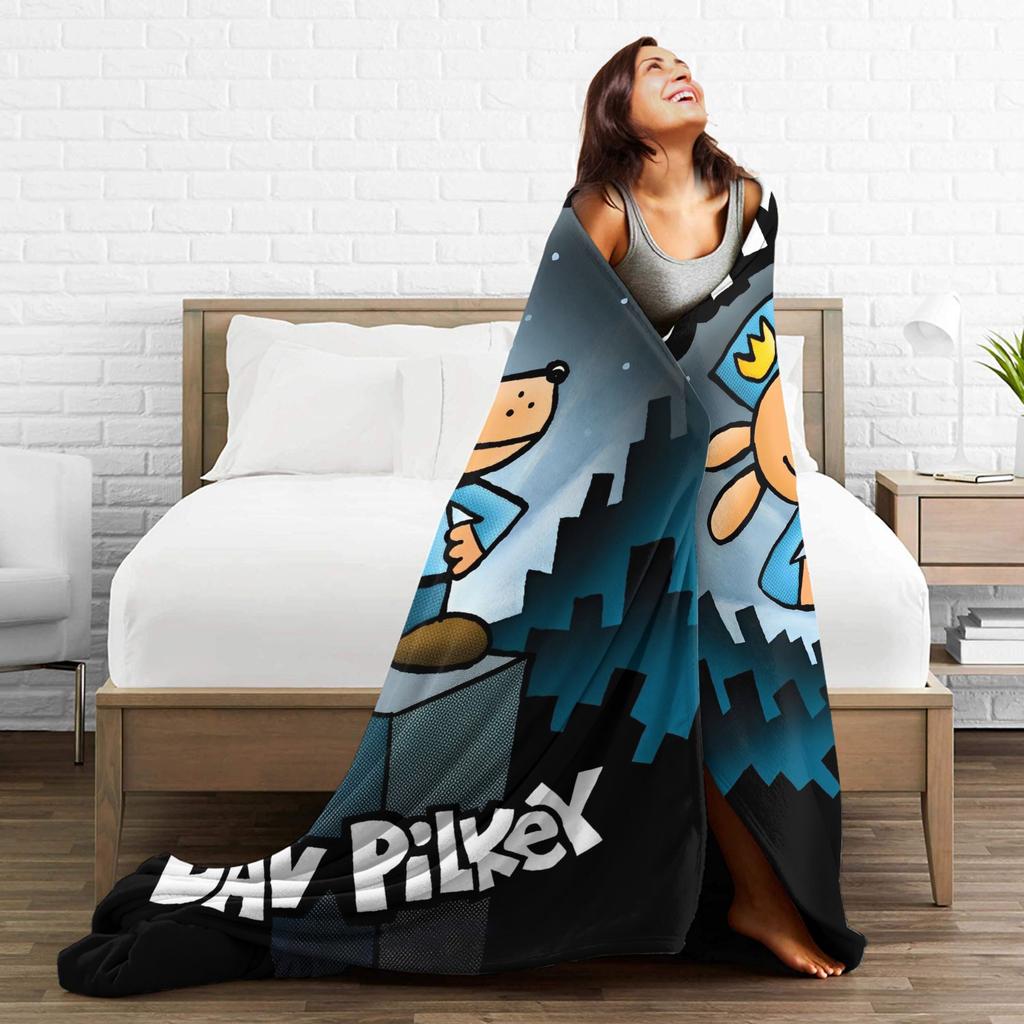 Anime Dog Man Cartoon  Blanket  Flannel Novelty Warm Throw Blanket for Chair Covering Sofa Spring/Autumn