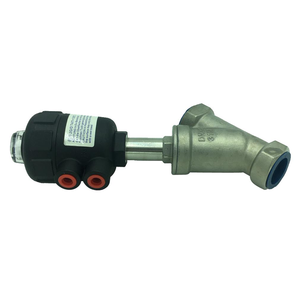 DN25 Pneumatic Angle Seat Valve,Stainless Steel Double-acting Air Actuated Valve with