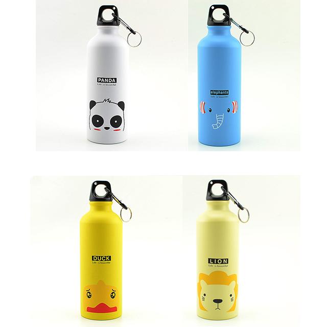 Kawaii мультяшная детская бутылка для воды алюминиевая герметичная чашка для питья спортивная фляжка чайник дорожная бутылка с пряжкой для переноски