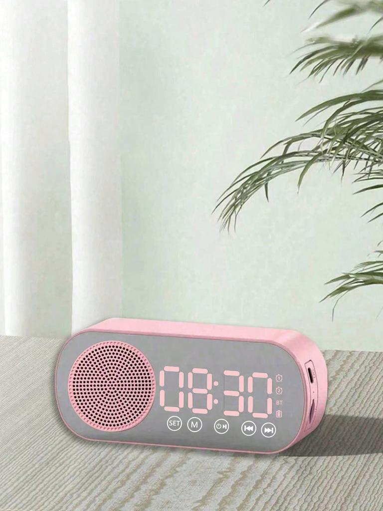 Bluetooth-динамик, часы с зеркальной поверхностью, будильник, умная колонка, компактная колонка с усиленным басом, с возможностью вставки карты, FM
