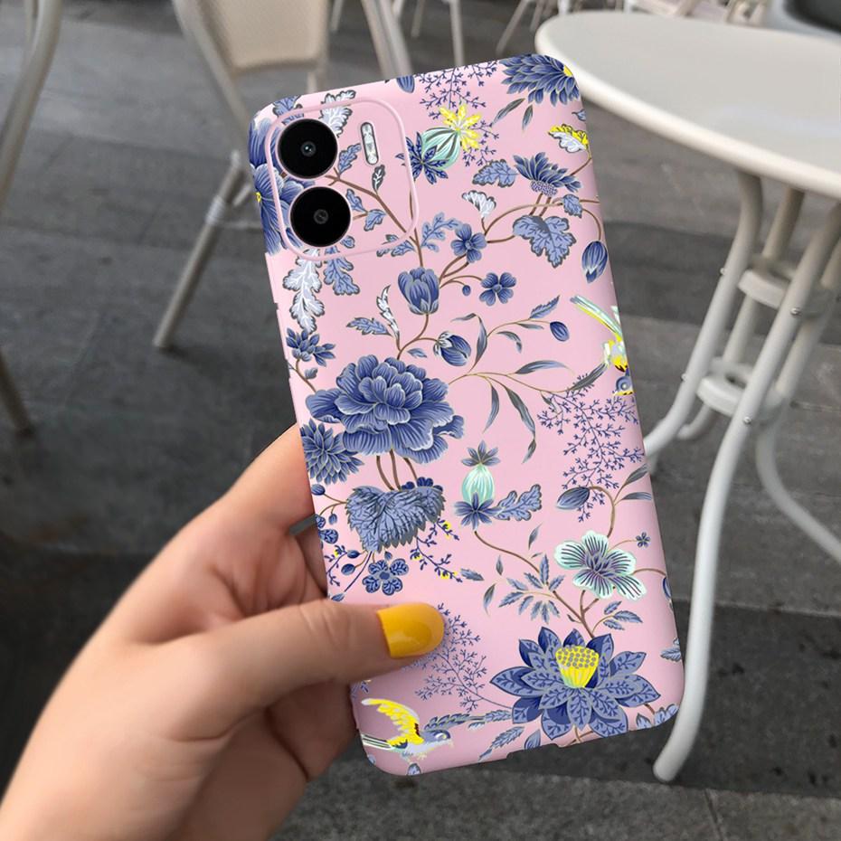 Чехол для Xiaomi Redmi A1 Redmi A1 Plus Красивая Девушка Цветок Чехол для Телефона Для RedmiA1 A 1 A1+ Конфетный Цвет Мягкая Силиконовая Задняя Крышка