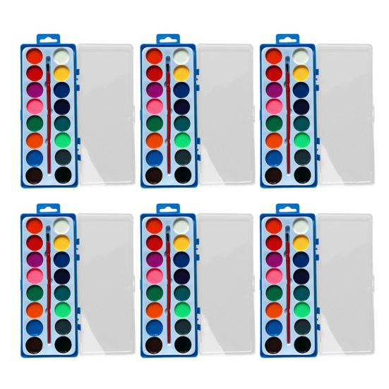 Набор акварельных красок в коробке для детей, смываемые акварельные краски с кисточкой, набор акварельных красок для начинающих, для путешествий, занятий, экскурсий