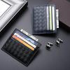 Unisex Ultra-Thin Genuine Sheepskin Leather Woven Card Holder