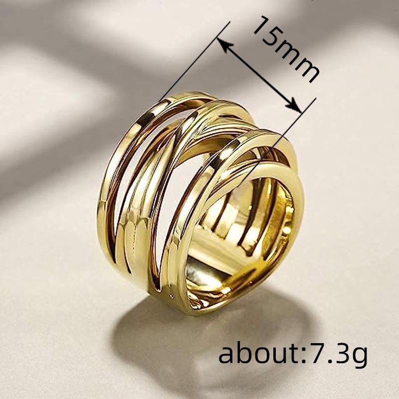 Luxury three-dimensional woven cross ring, metallic high-end men's ring, trendy hip-hop ring ring