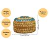 Putrika Traditional Haldi Multicolor Stone kumkum Box|Puja Worship|Navratri Gift| Diwali Gift|