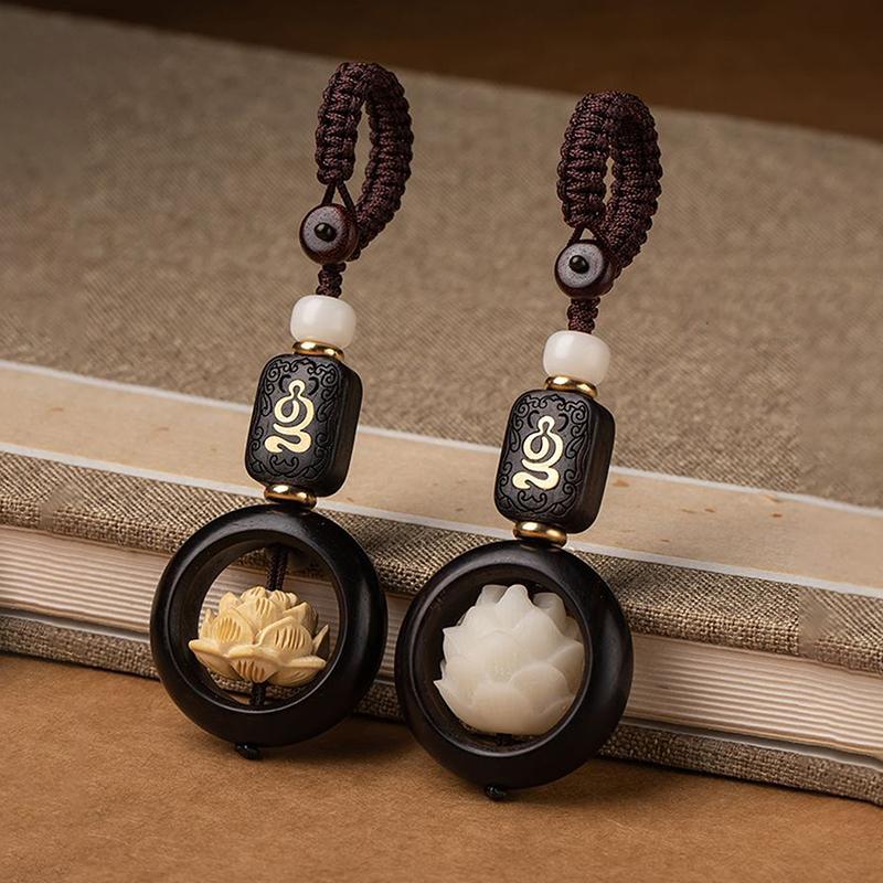 Буддизм Цветок Лотоса Брелок Аксессуары Деревянный Будда Счастливый Брелок Подвеска Автомобильная Сумка Брелок Буддийский Подарок