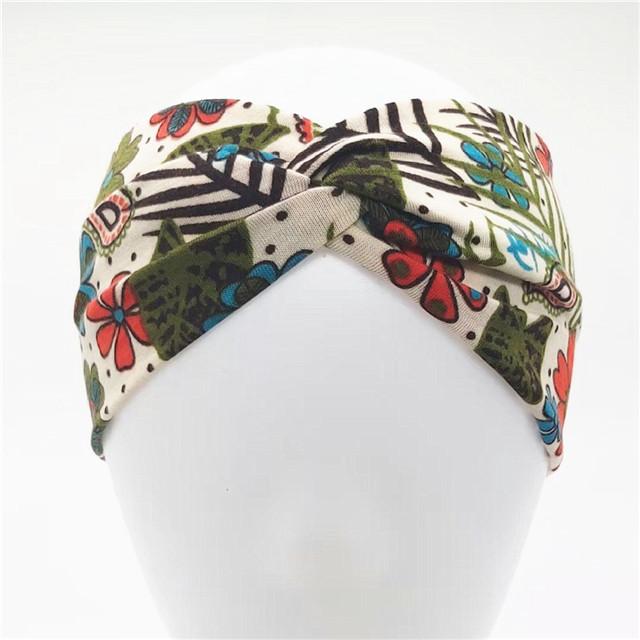 Bohemian Headband Women Boho Elastic Hairbands Sport Turban Head Wrap Cotton Bandage Beach Party Holiday Hair Accessories Fashion Summer