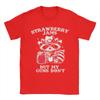 Strawberry Jams But My Don't Funny Raccoon Men T Shirt  Funny Tee Shirt Short Sleeve Round Neck T-Shirt Cotton Summer Clothes