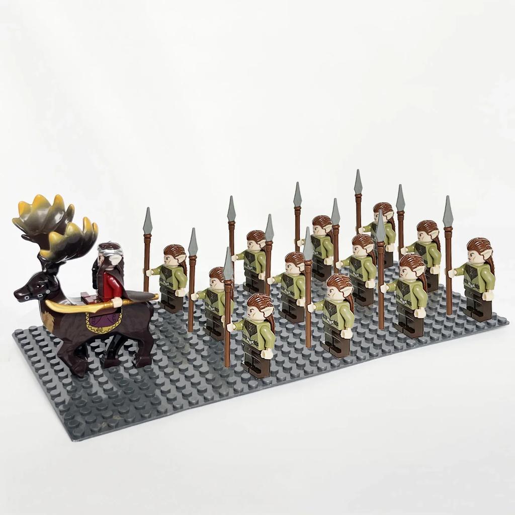 13pcs Castle Knight Rohan Azog Orcs Half-Beast Human Army Elf Guards Roman Solider Minifig Building Block Toys for Kids