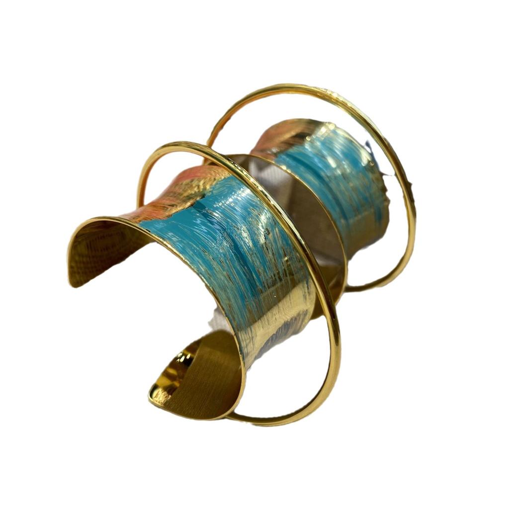 Расписные преувеличенные круглые серьги, простые тонкие окружающие серьги, темперамент, персонализированные металлические серьги-ветры, женщины