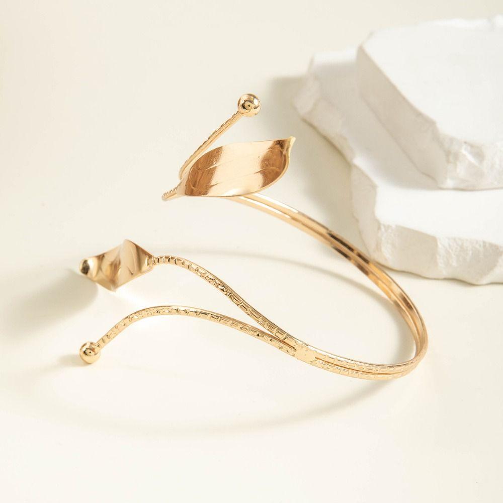 Water Drop Shape Metal Starfish Open Cuff Bangles Spiral Armlet Jewelry Women Arm Bracelet Travel
