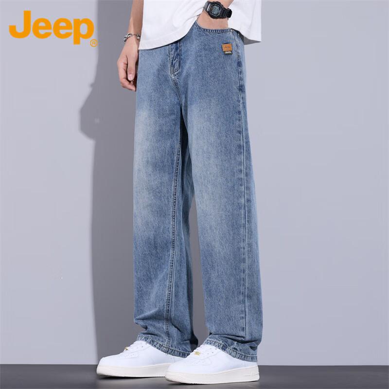 JEEP Men's Jeans, Spring And Summer Straight-Leg Casual Pants