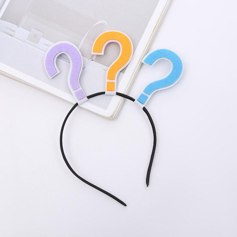 Креативная повязка на голову для фестиваля мультфильмов: Забавный дизайн вопроса и восклицательного знака