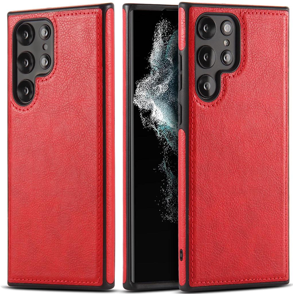 Роскошный деловой чехол из искусственной кожи с текстурой для телефона Samsung S25 S22 S23 S24 Plus Ultra Skin-Fee, противоударный мягкий бампер, задняя крышка