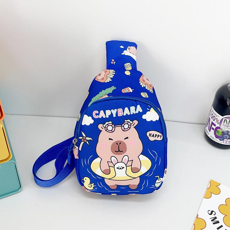 Stylish Children's Cartoon Pattern Crossbody Bag In Black Pink And Blue Colors