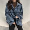 Korean Version of The Retro Wild Plaid Shirt Female Student Loose Lazy Style Long-sleeved Jacket Tide