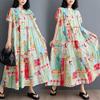 Summer New Loose Big Size Fashion Printing Thin Mid-length Dresses