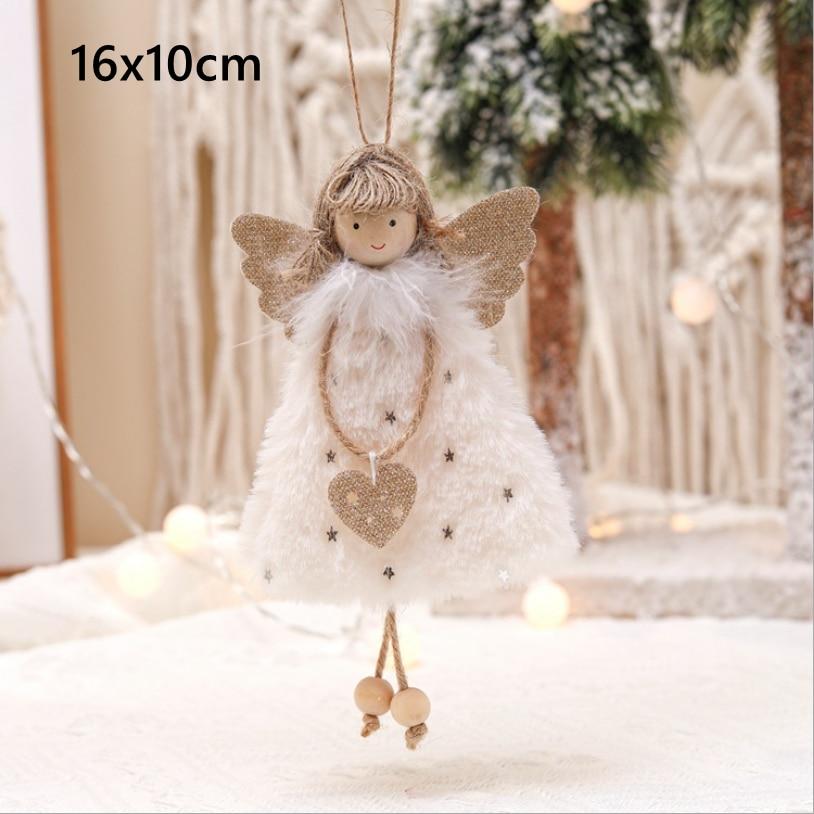 Lovely Christmas Angel Plush Doll Hanging Pendant Christmas Decoration for Home Christmas Tree Decorations Xmas New Year Gifts