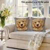 2Pcs Cute Goldendoodle Dog Square Throw Pillow Covers Set Of 2 Neutral Gray Sofa Cushion Cases For Home Decor Cushion Cover