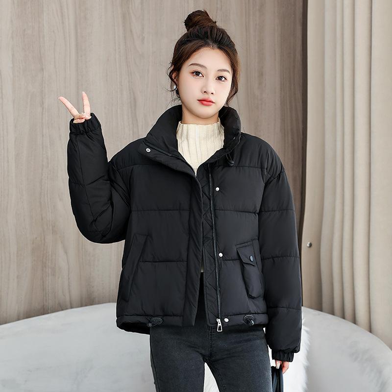 Хлопковая Зима 2025 новая куртка с воротником-стойкой свободная теплая стеганая куртка короткая хлопковая куртка женская куртка-пуховик корейская версия хлопковой одежды