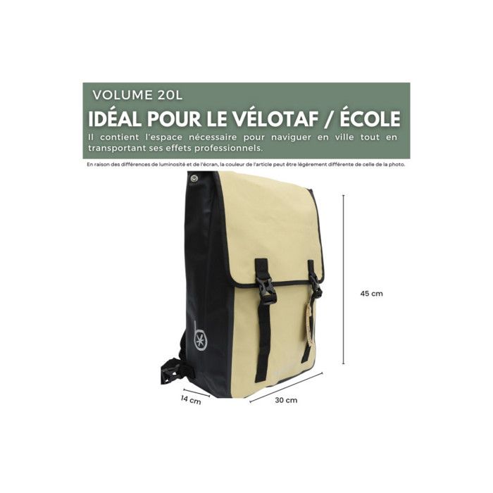 Porte Bagage, Sacoche, Panier Vélo Badawin SAC A DOS VELO BEIGE