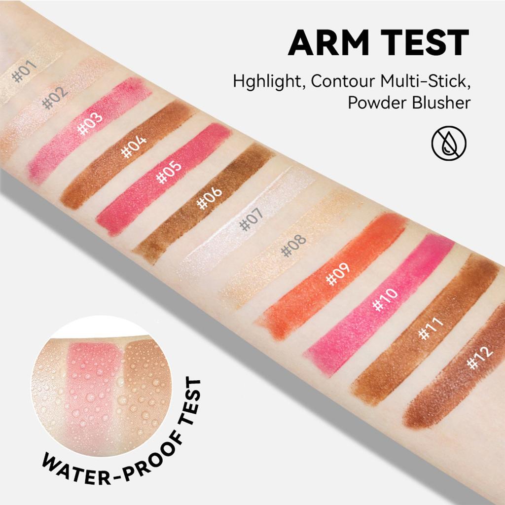 Бальзам Profile Sticks Shades с хайлайтером, бронзатором и румянами, нежирный и водостойкий контурный карандаш, легко скульптурирующий лицо, 3*6 г