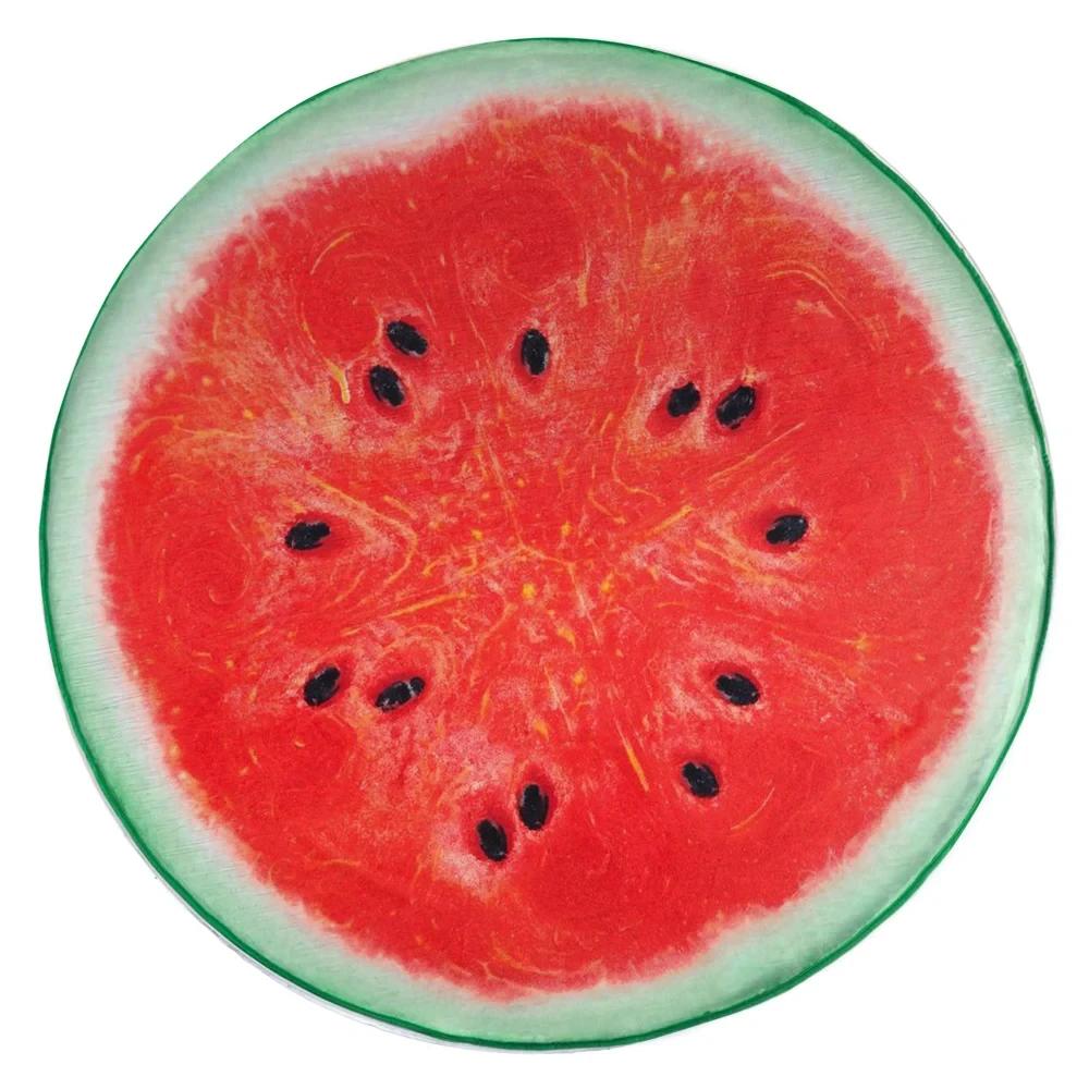 Круглый ковер с 3D-принтом фруктов, коврик для ванной, гостиной, спальни, декор, нескользящие коврики для прихожей, кухонный коврик