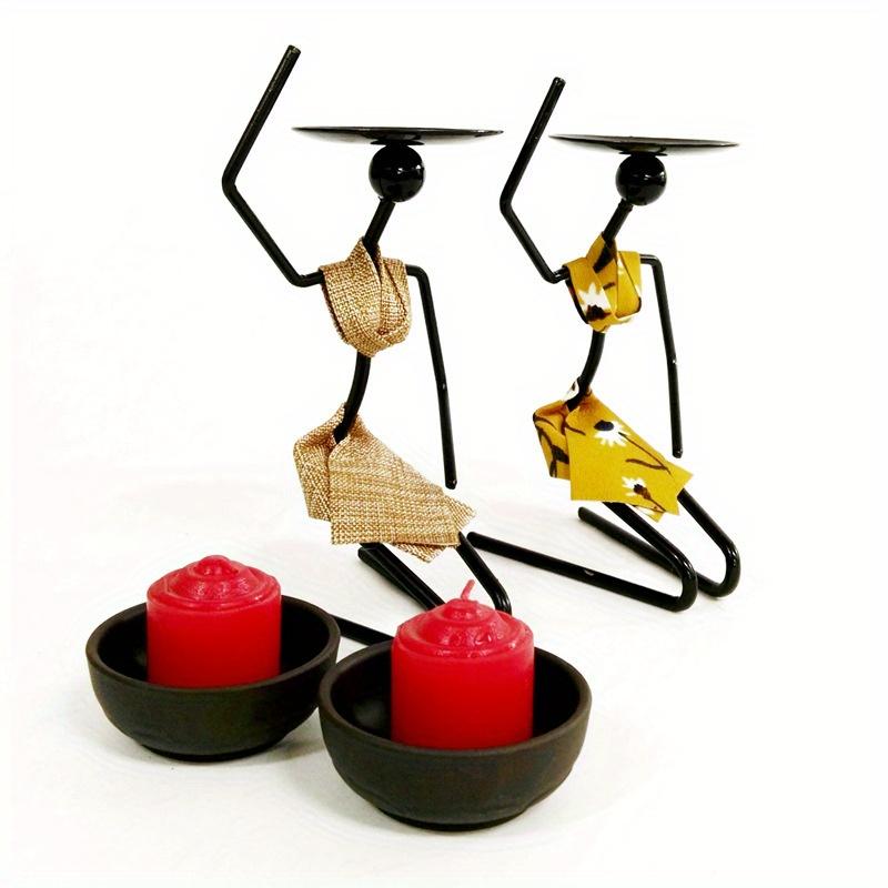 1 шт. Черный подсвечник в виде коленопреклоненной девушки для обеденного стола