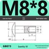 Полутрубчатая заклепка с полукруглой головкой GB873: Доступны размеры M2-M8