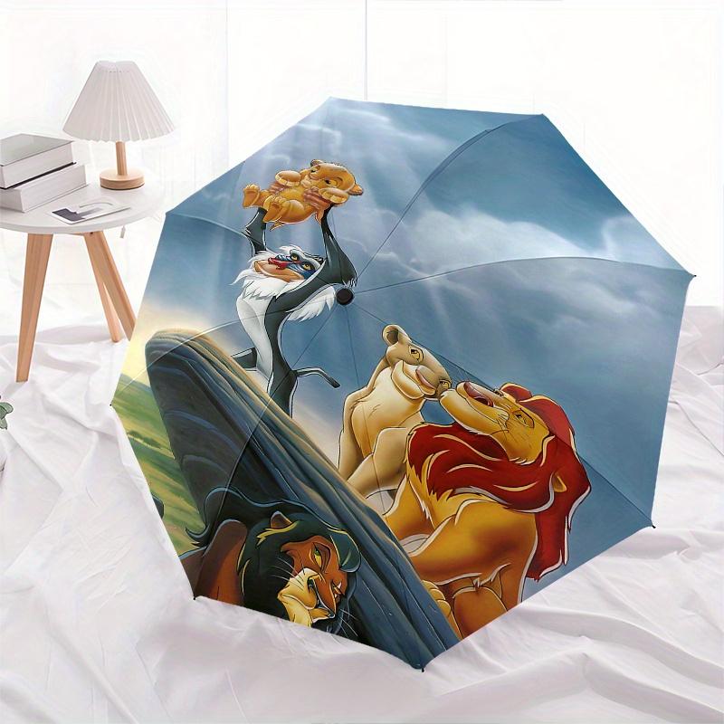 1 Auto Open Lion King, Simba Themed Colorful 8-rib Portable Umbrella for Men and Women, A Compact Commuting Companion Suitable for Daily Dri