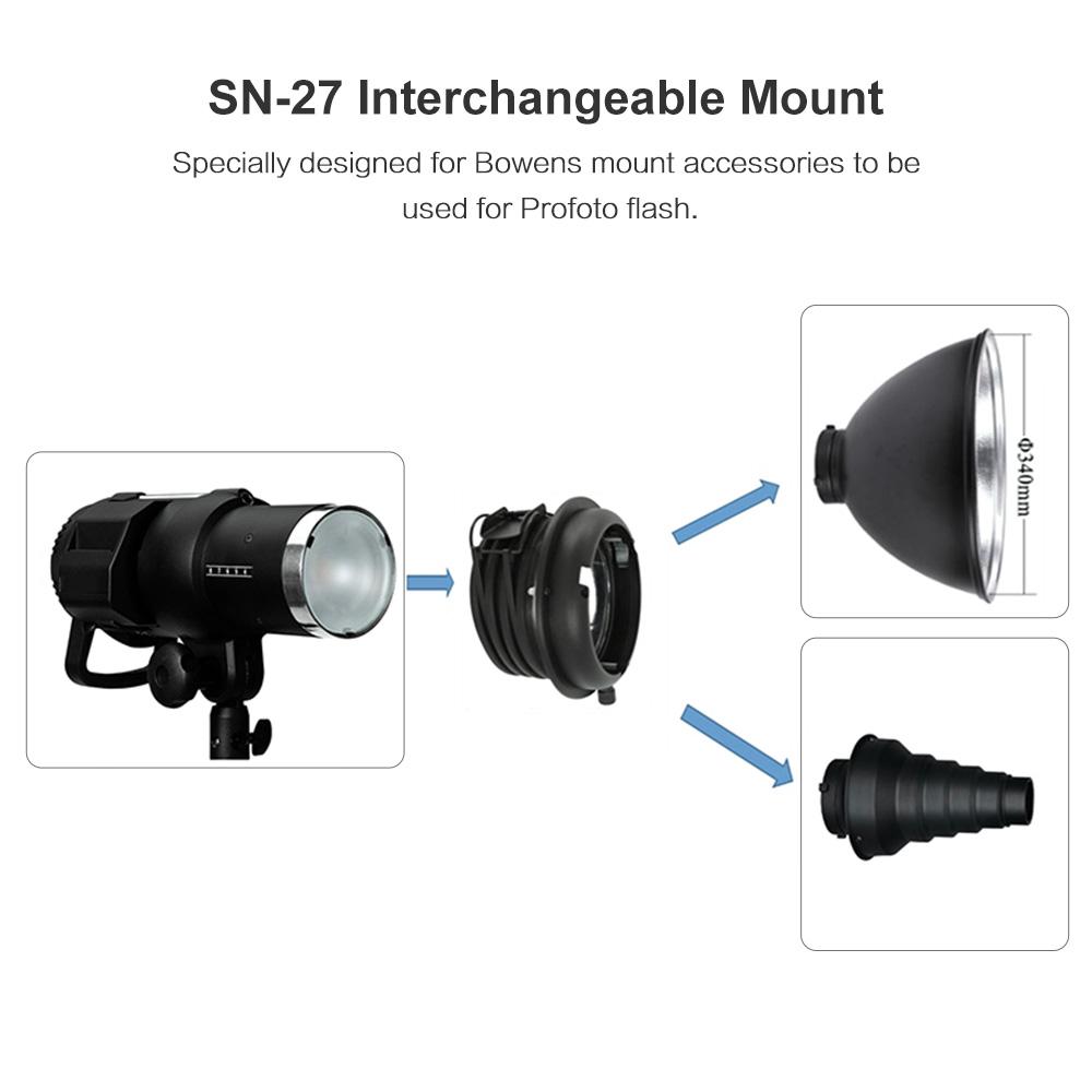 Metal Interchangeable Mount for Bowens Mount Accessories To Be Used for Profoto Flash